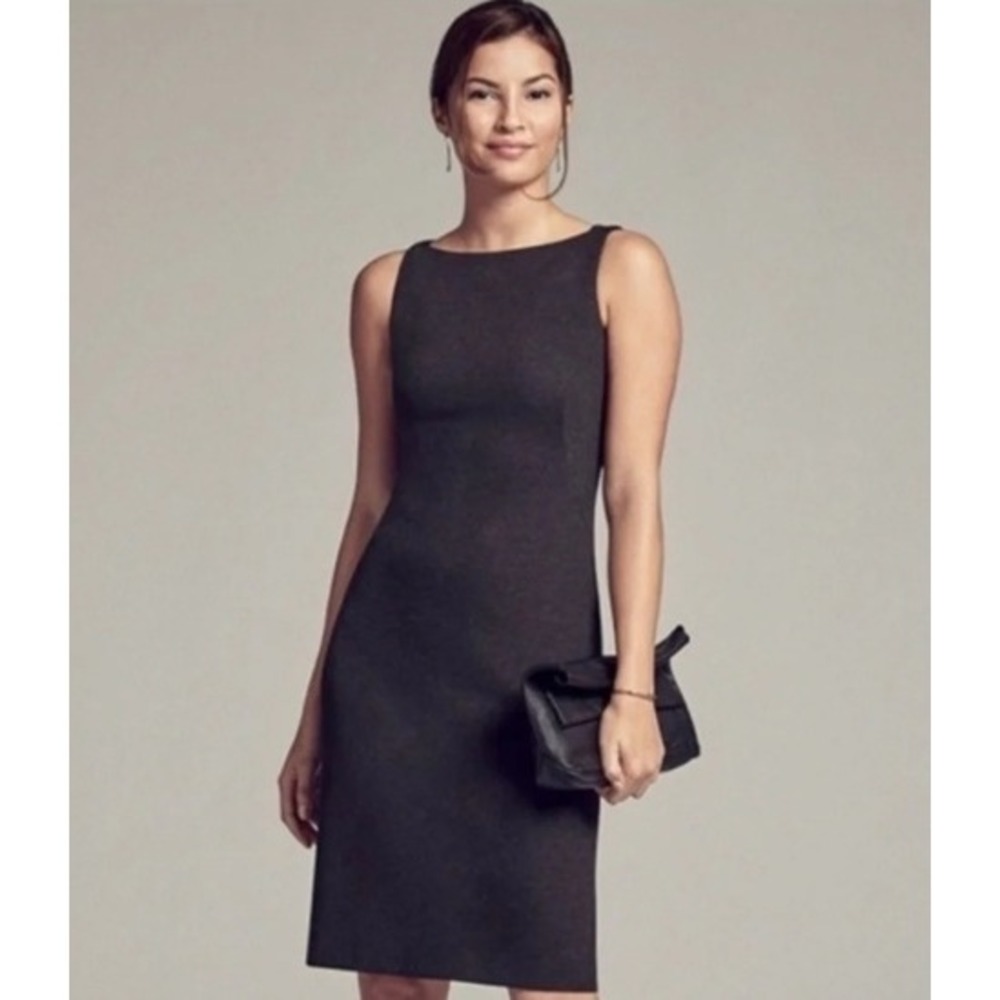 MM Lafleur Lydia Sleeveless Sheath Dress Twist Strap Charcoal Gray Size 8